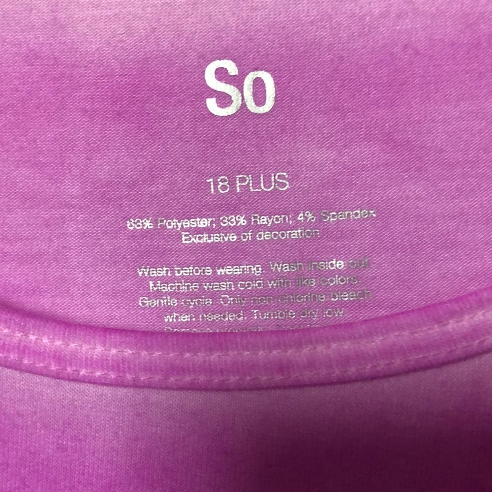 SO Top Girls Size 18 Plus Pink Short Sleeve Pocket‎ NWT